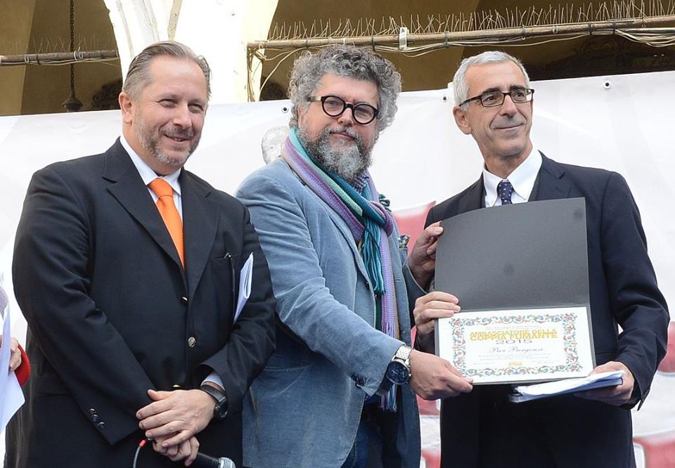 luca bonacini, andrea grignaffini, e pier bergonzi, ambasciatore gnocco d'oro 2015